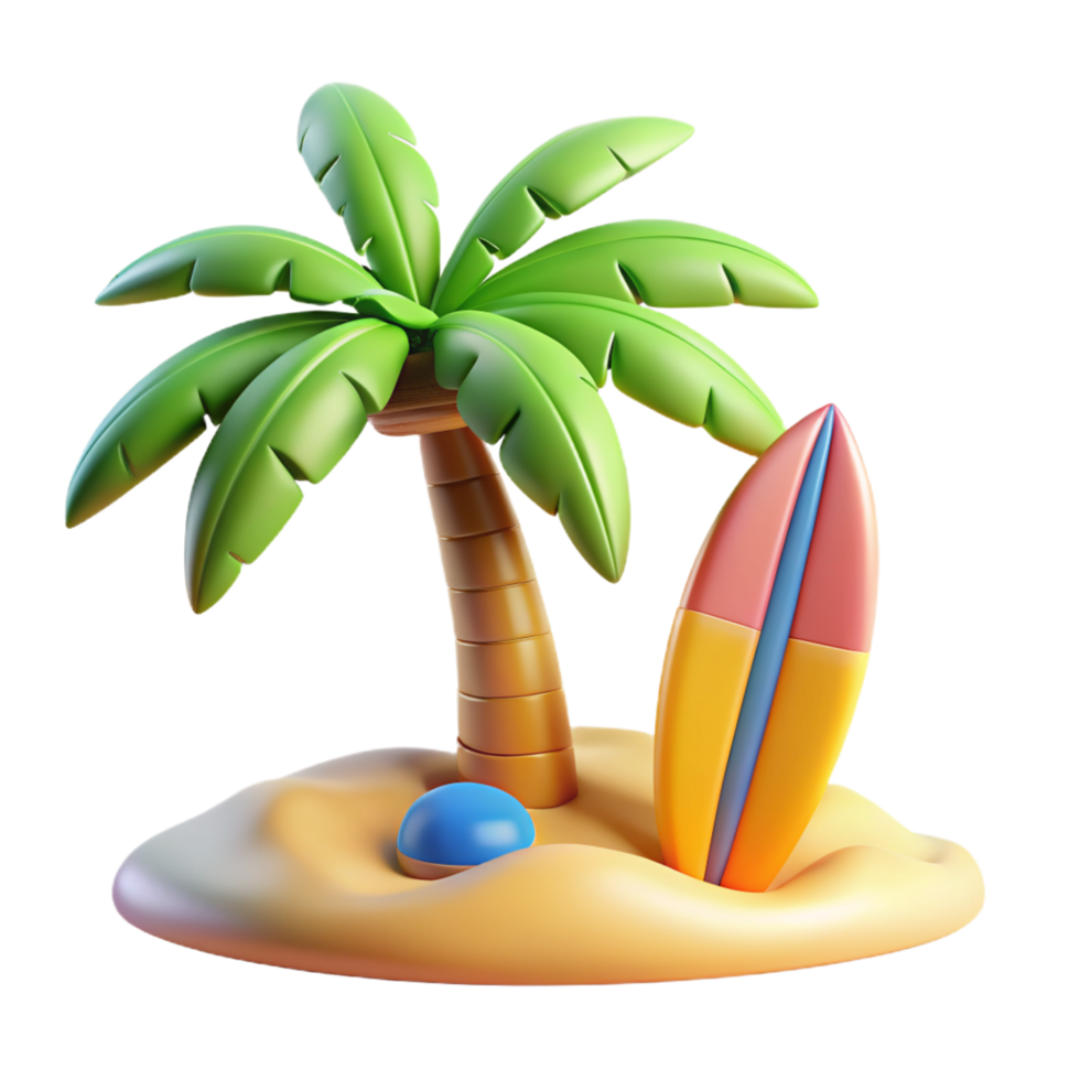 Beach Palm Tree 3d Image png