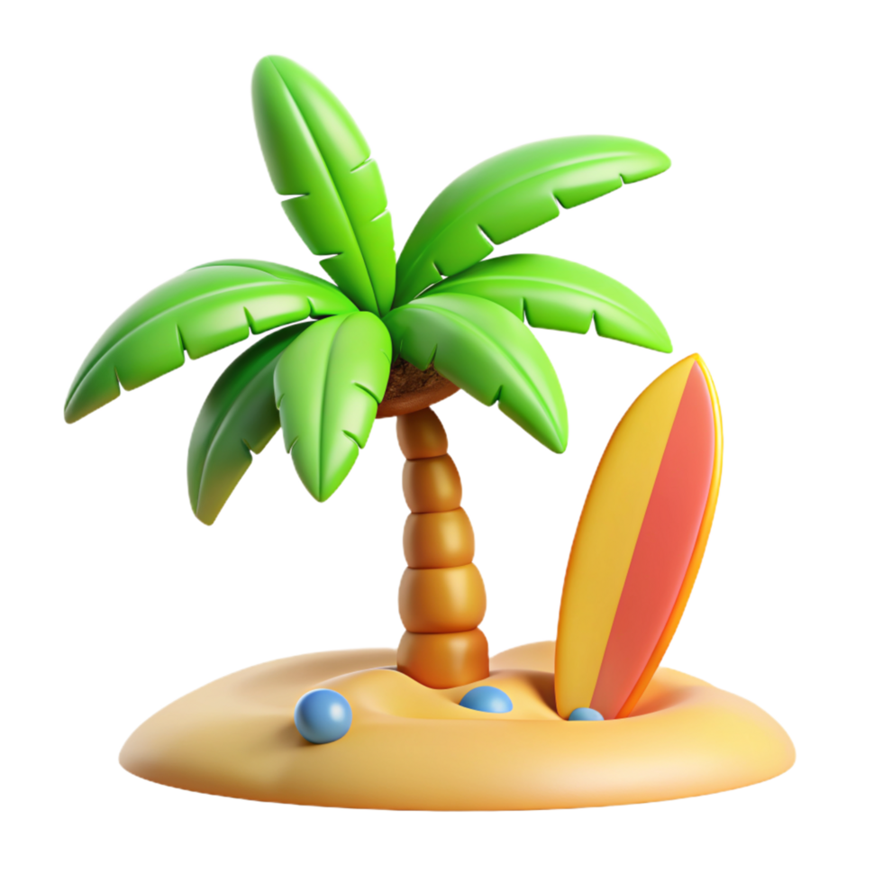 Beach Palm Tree 3d Object png