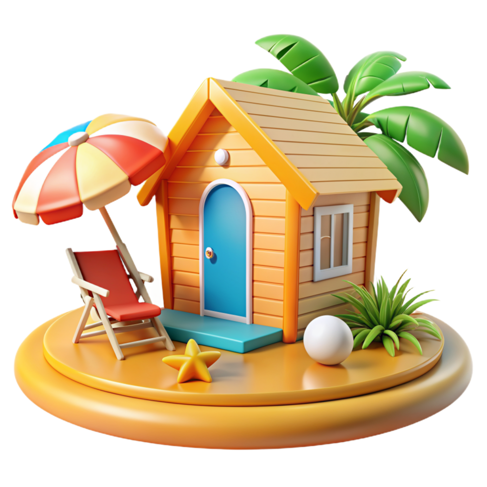 Beach Cottage 3d png
