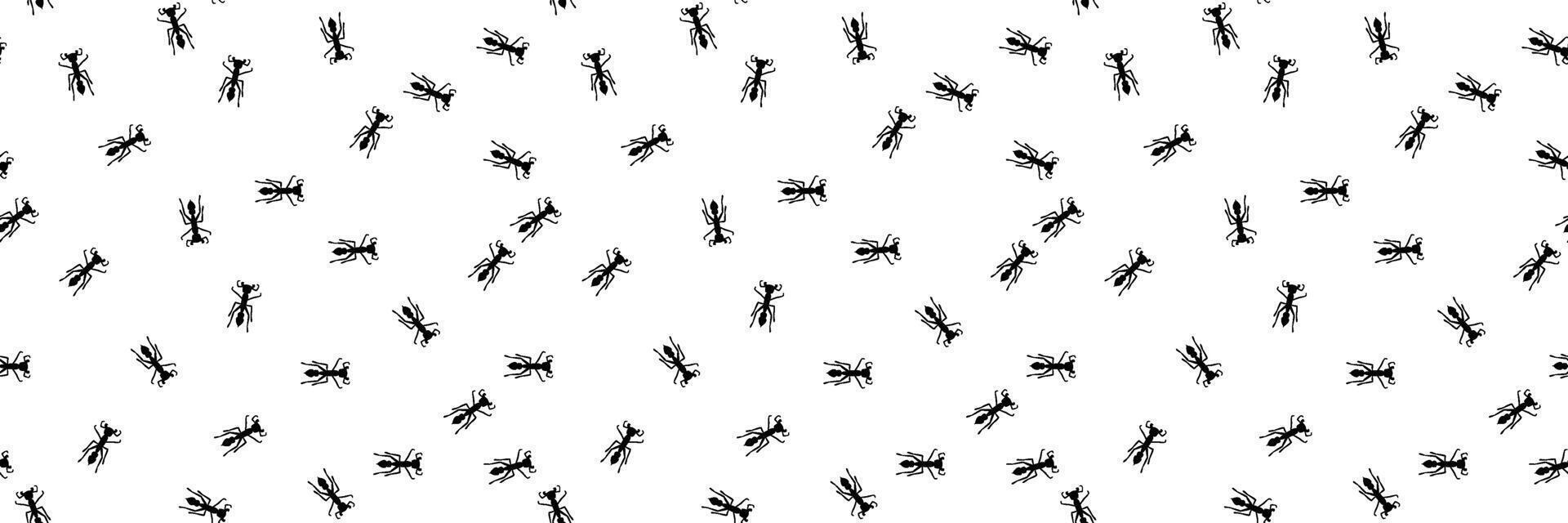 Ant trail seamless pattern. Insect invasion concept. vector