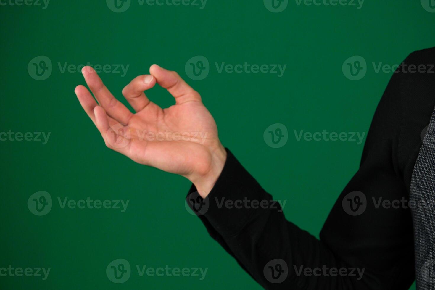 close your index finger and thumb meditation hands in the shape of a lotus close-up right and left hands separately two photos