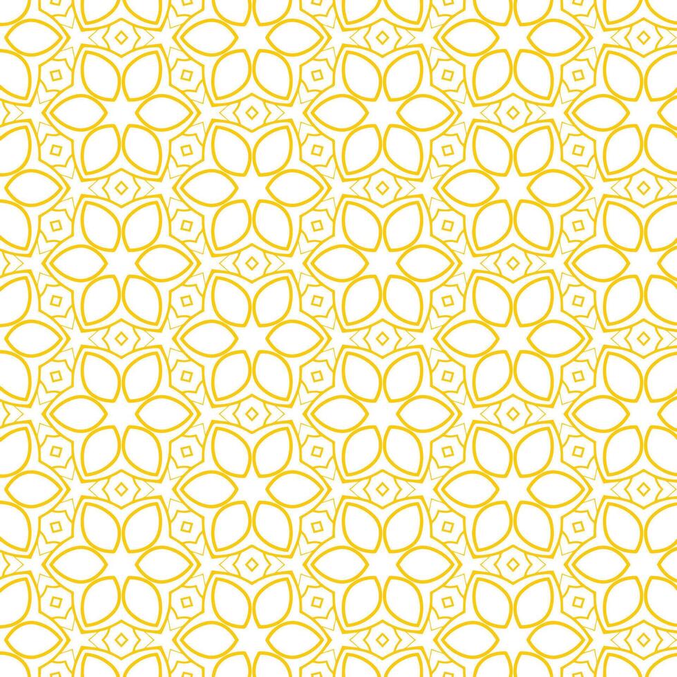 Cute Yellow Floral Pattern On White Background vector