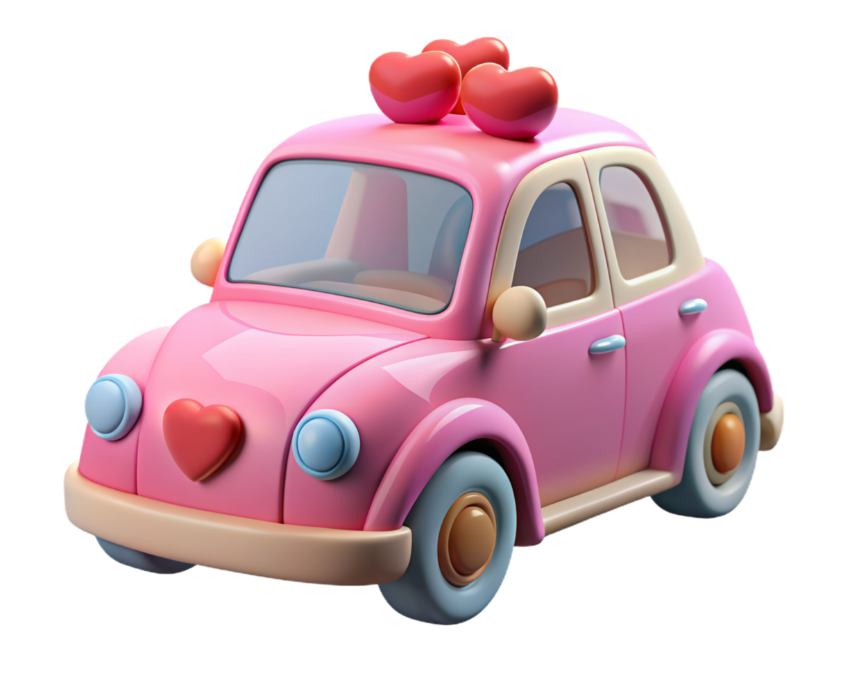 Cute Wedding Car 3d png
