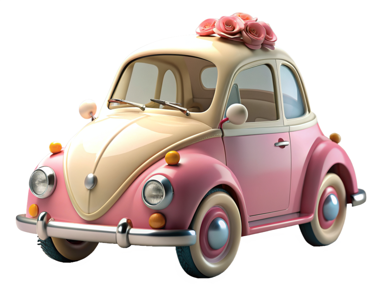 Cute Wedding Car 3d Image png