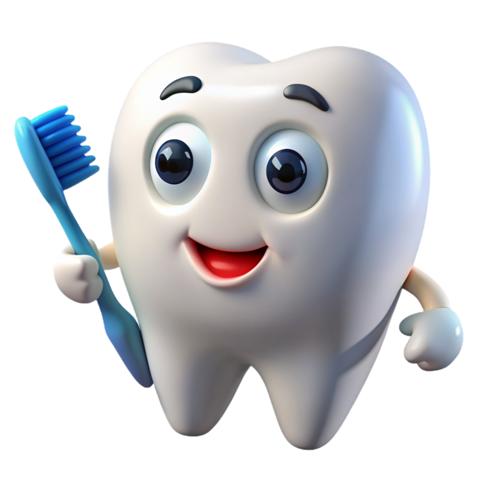 tand mascotte 3d geven png