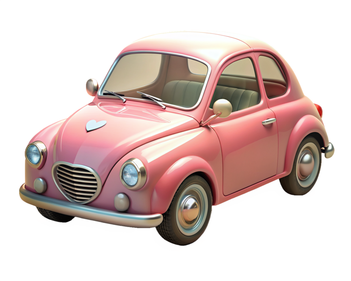 Cute Wedding Car 3d Render png