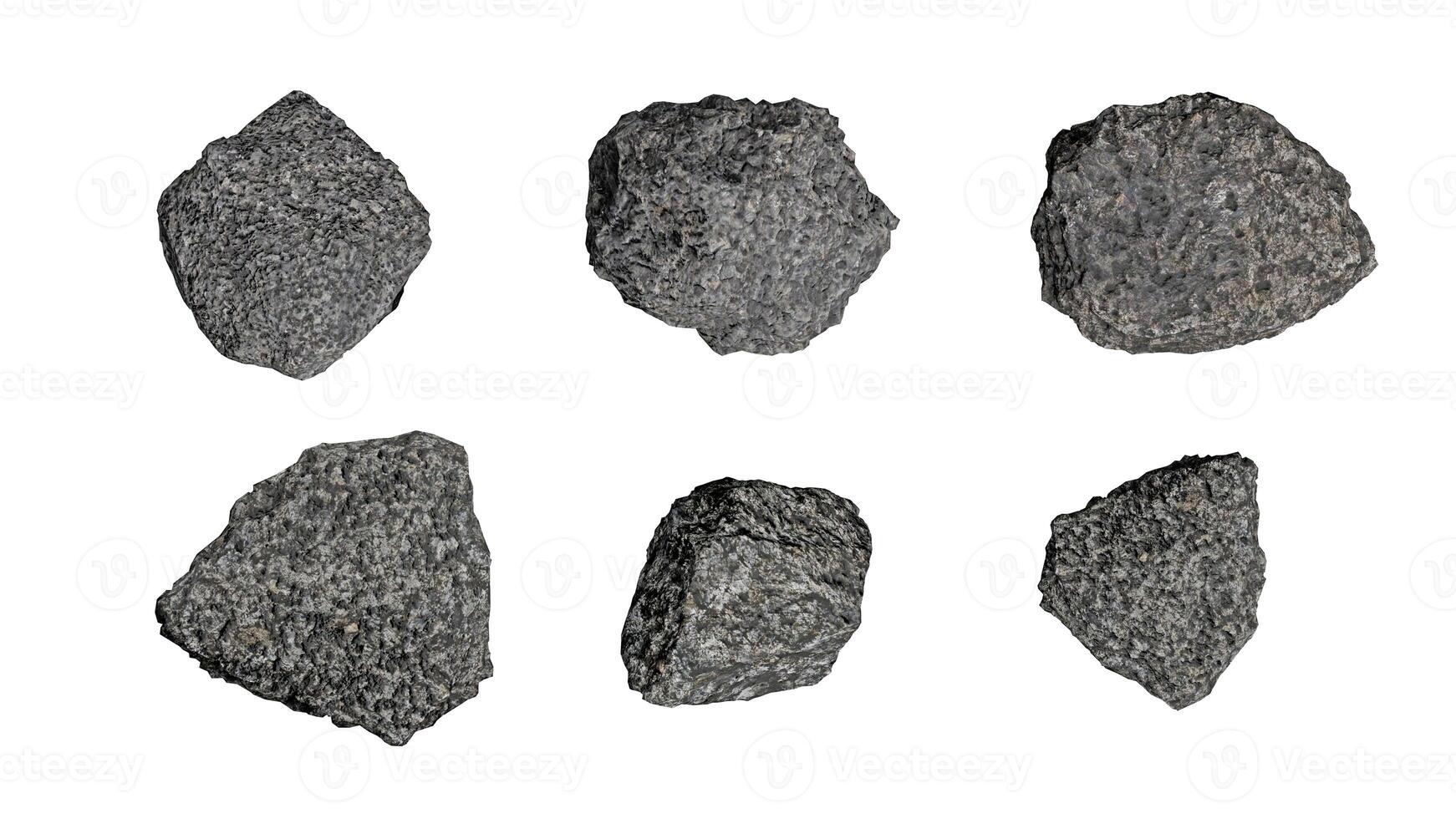 3D stone isolated on white background Use for visualization in architectural design or garden decorate photo