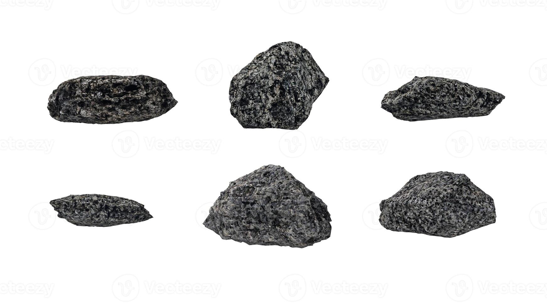 3D stone isolated on white background Use for visualization in architectural design or garden decorate photo
