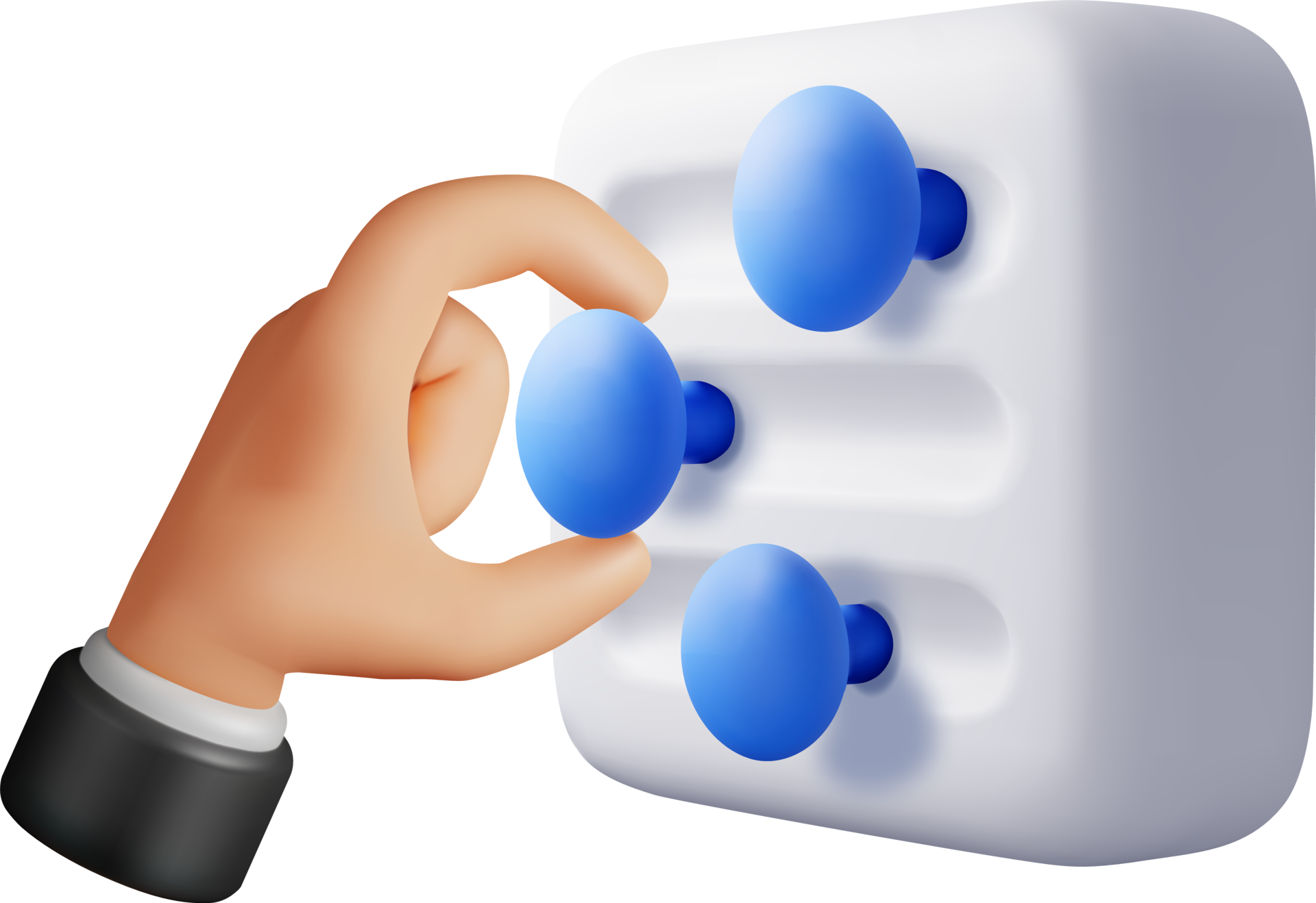 3D filter button and hand 45982573 PNG