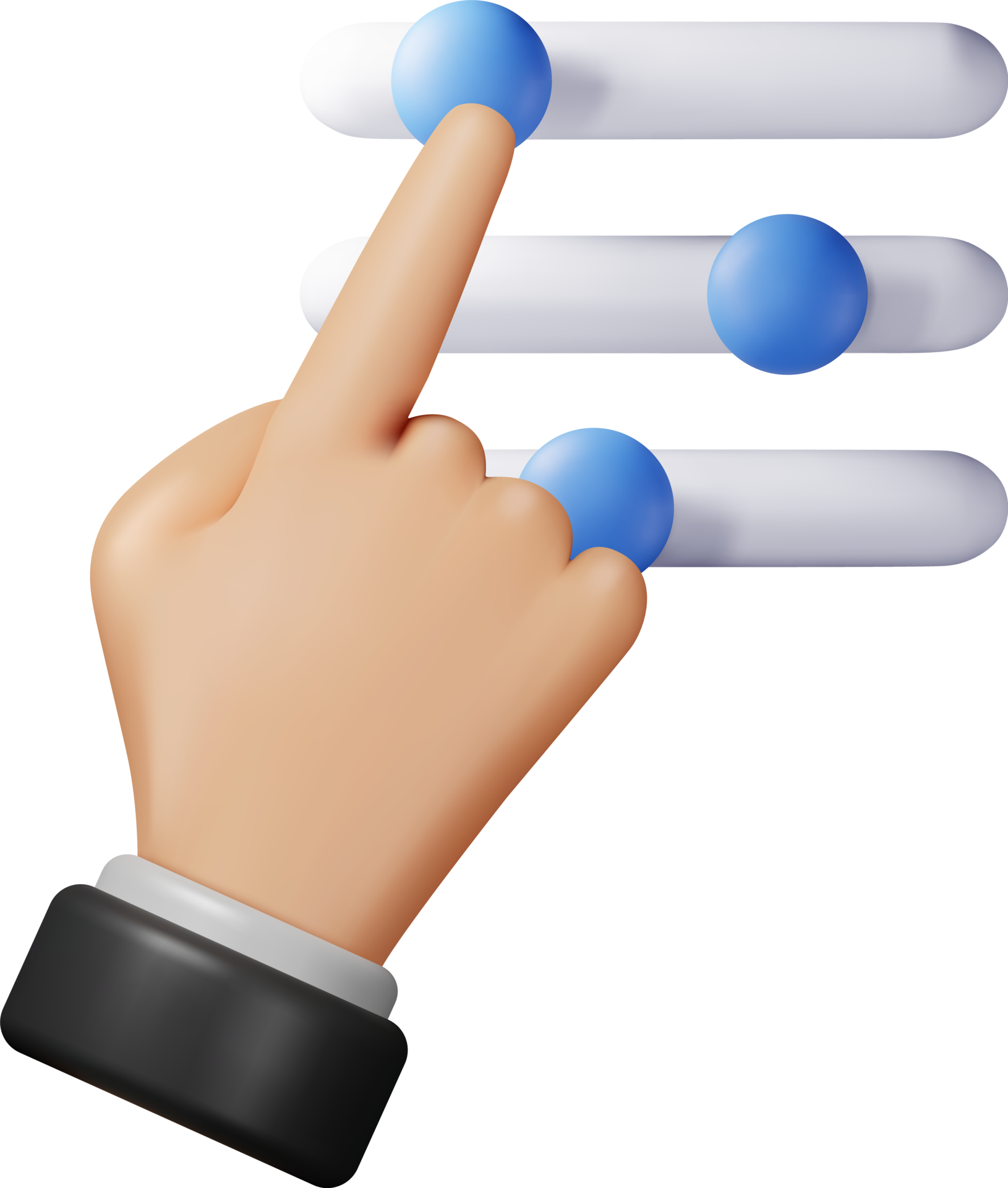 3D filter button and hand 45982574 PNG