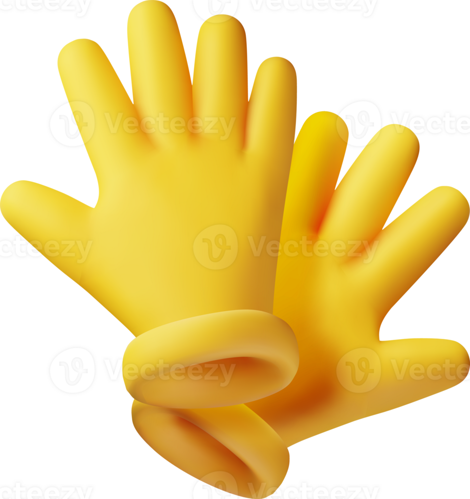 3d Jaune caoutchouc gants png