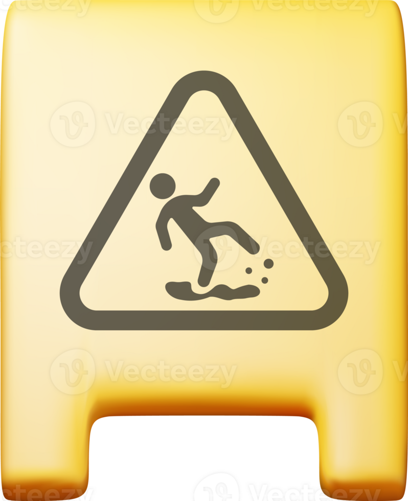 3d plastic wet floor sign png