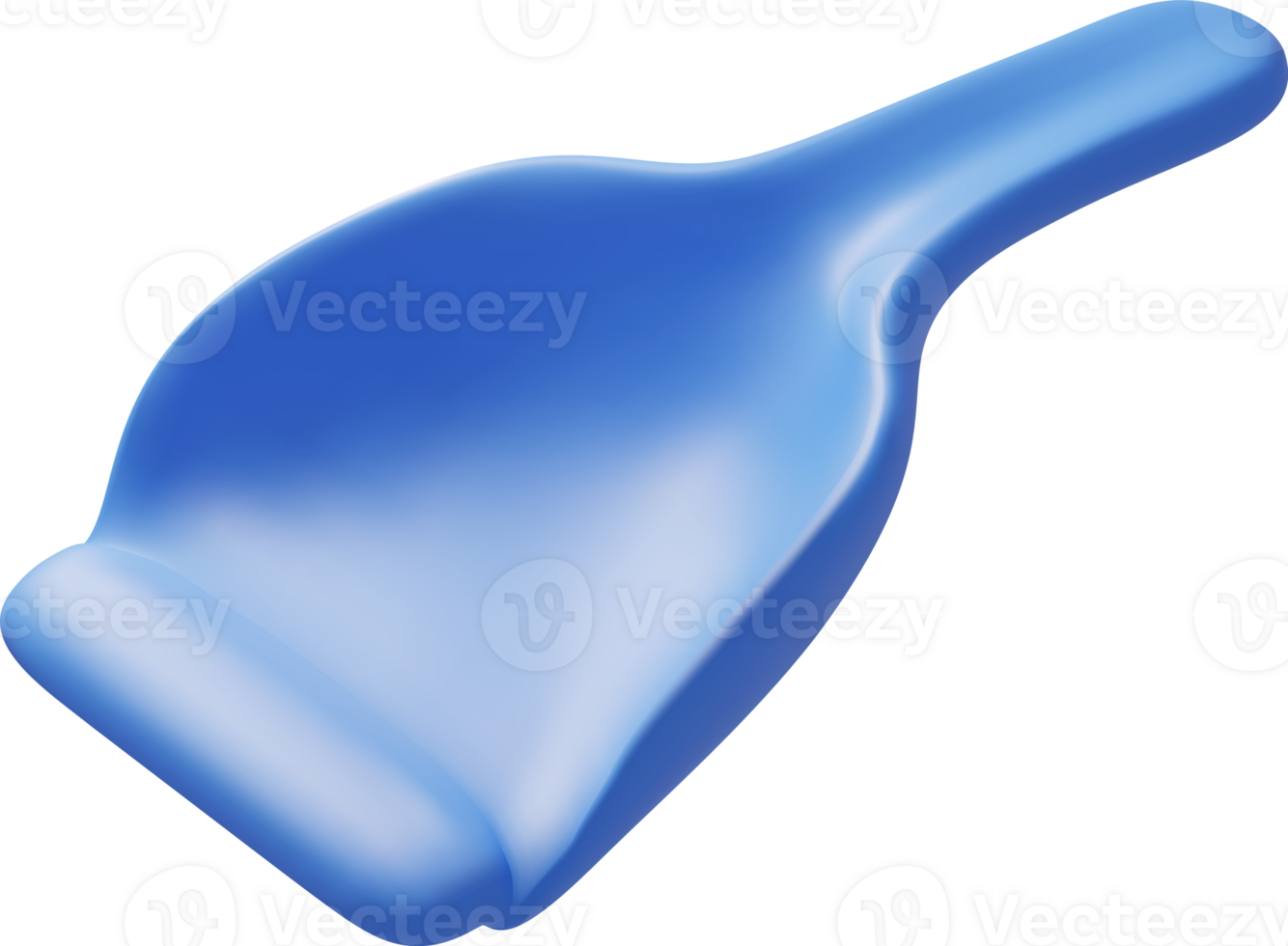 3d blue dustpan icon, hand dust pan png