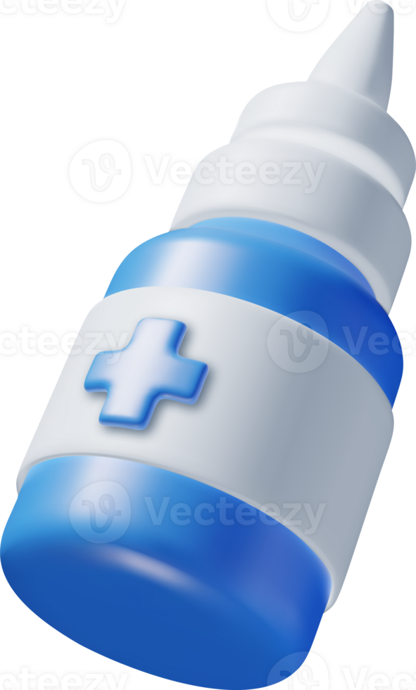 3D medicine spray bottle png