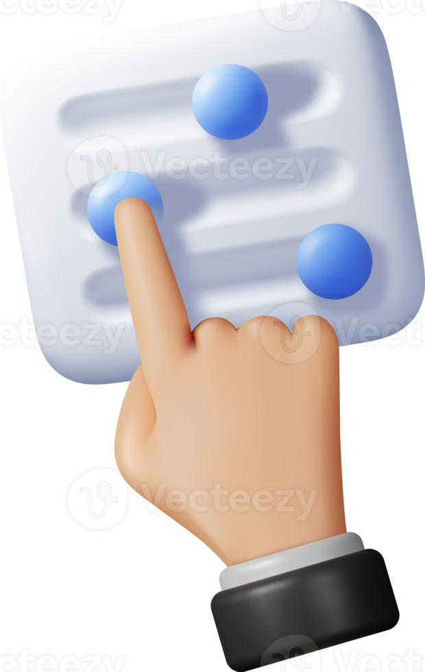 3D filter button and hand png