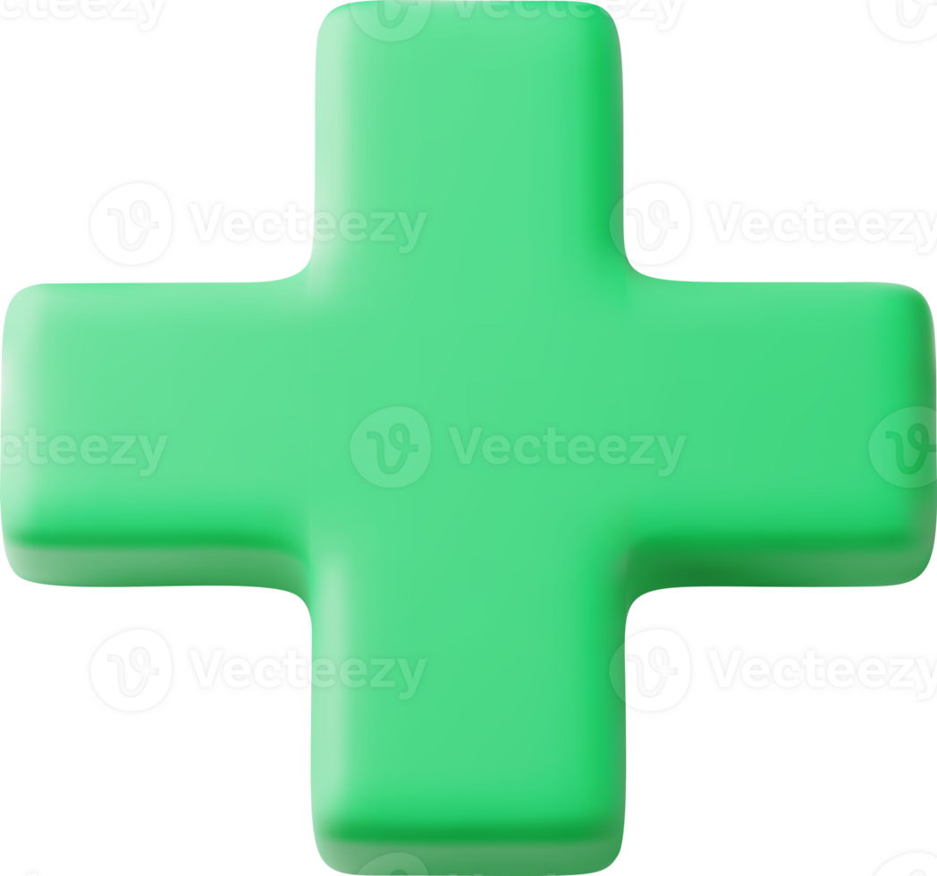 3d grön korsa tecken symbol png
