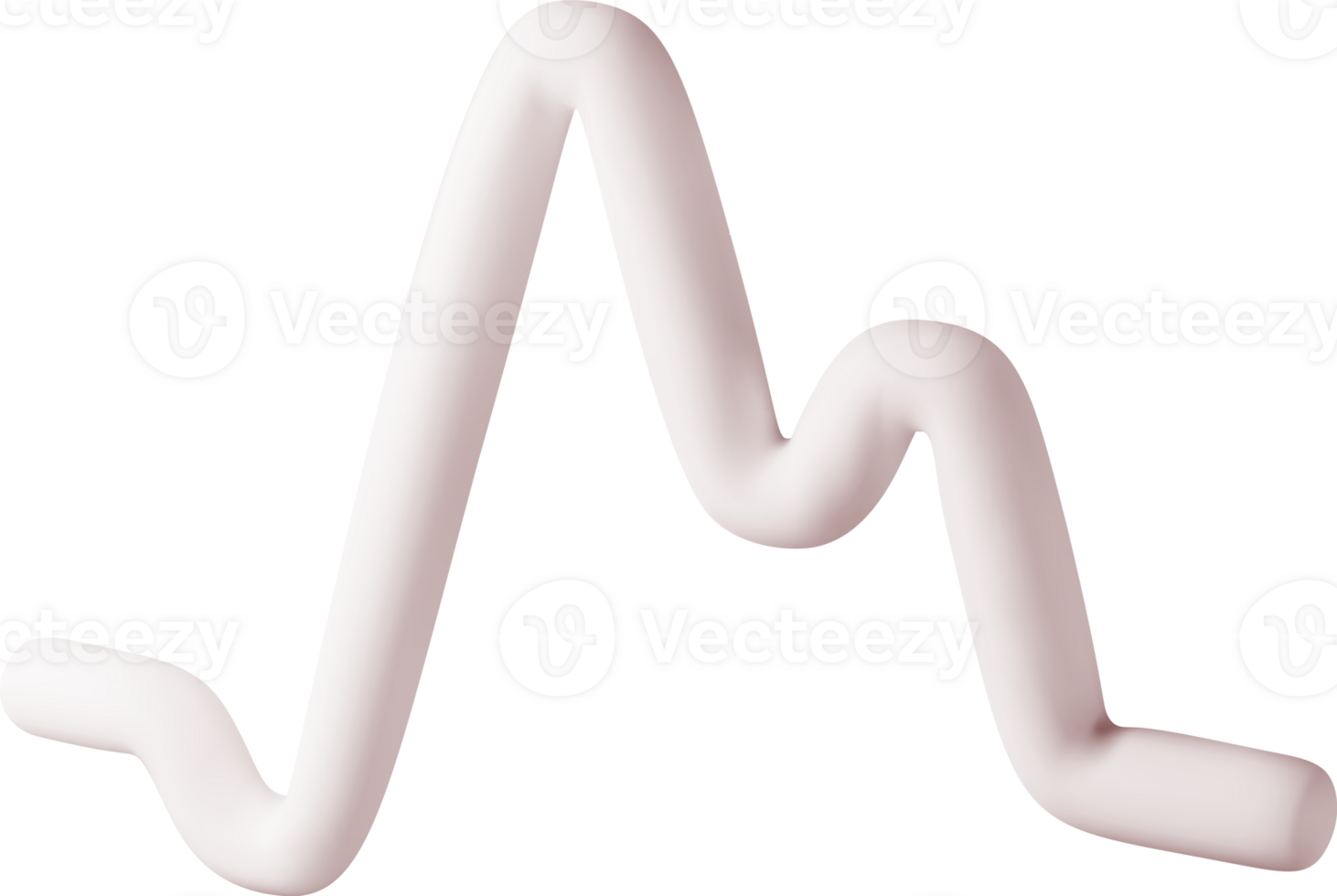 3D Heartbeat line icon, heart pulse symbol png
