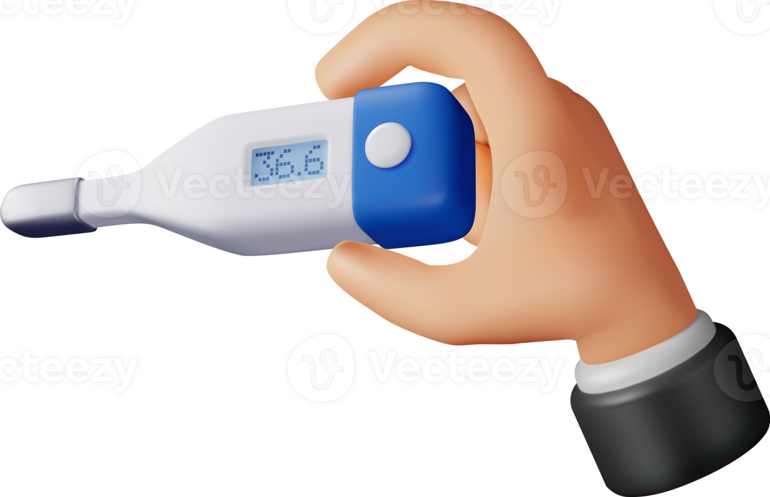 3d electronic thermometer for measuring in hand png