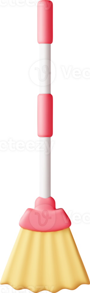 3d cleaning broom icon. png