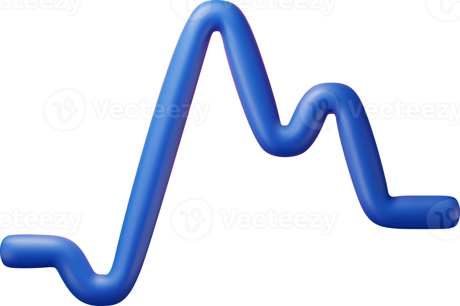 3D Heartbeat line icon, heart pulse symbol png