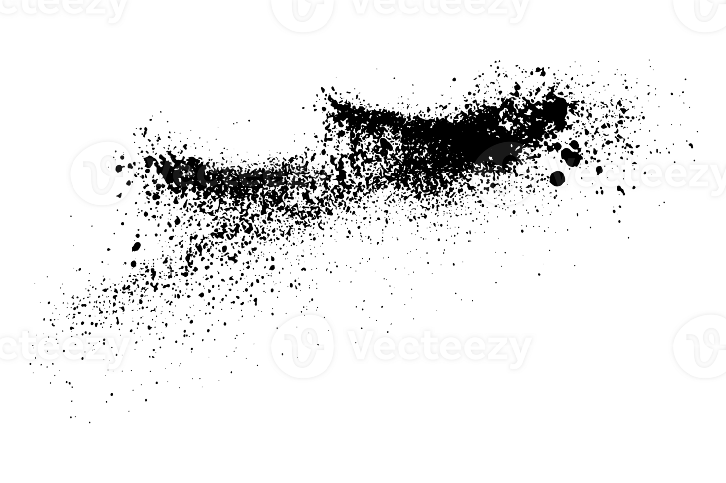 Grunge effect black color isolated splatter brush stroke png