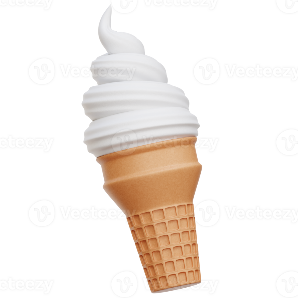 Vanilla Ice Cream 3d Illustration png