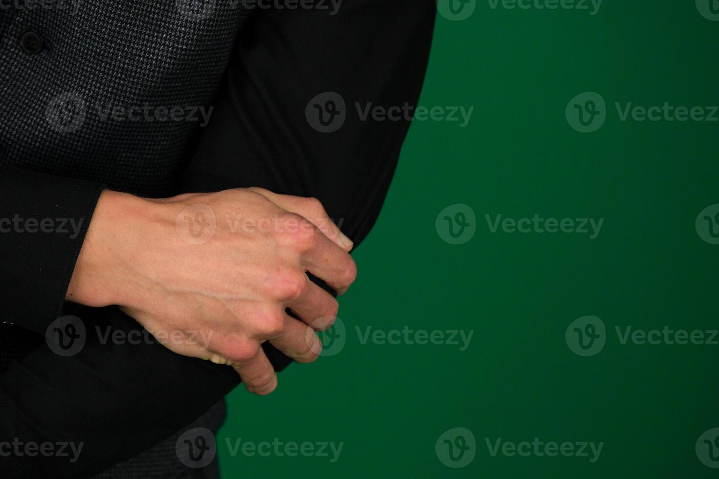 Man, joint pain and elbow arthritis in outdoor closeup with massage arms. Broken arm, bone and guy at urban park in metro, city or town with physical therapy with hands in zoom photo