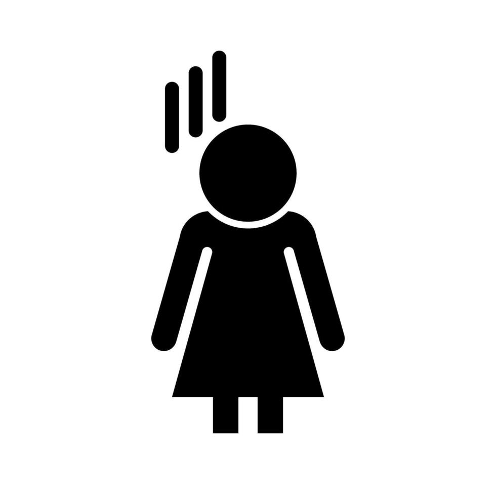 Depressed woman silhouette icon. vector
