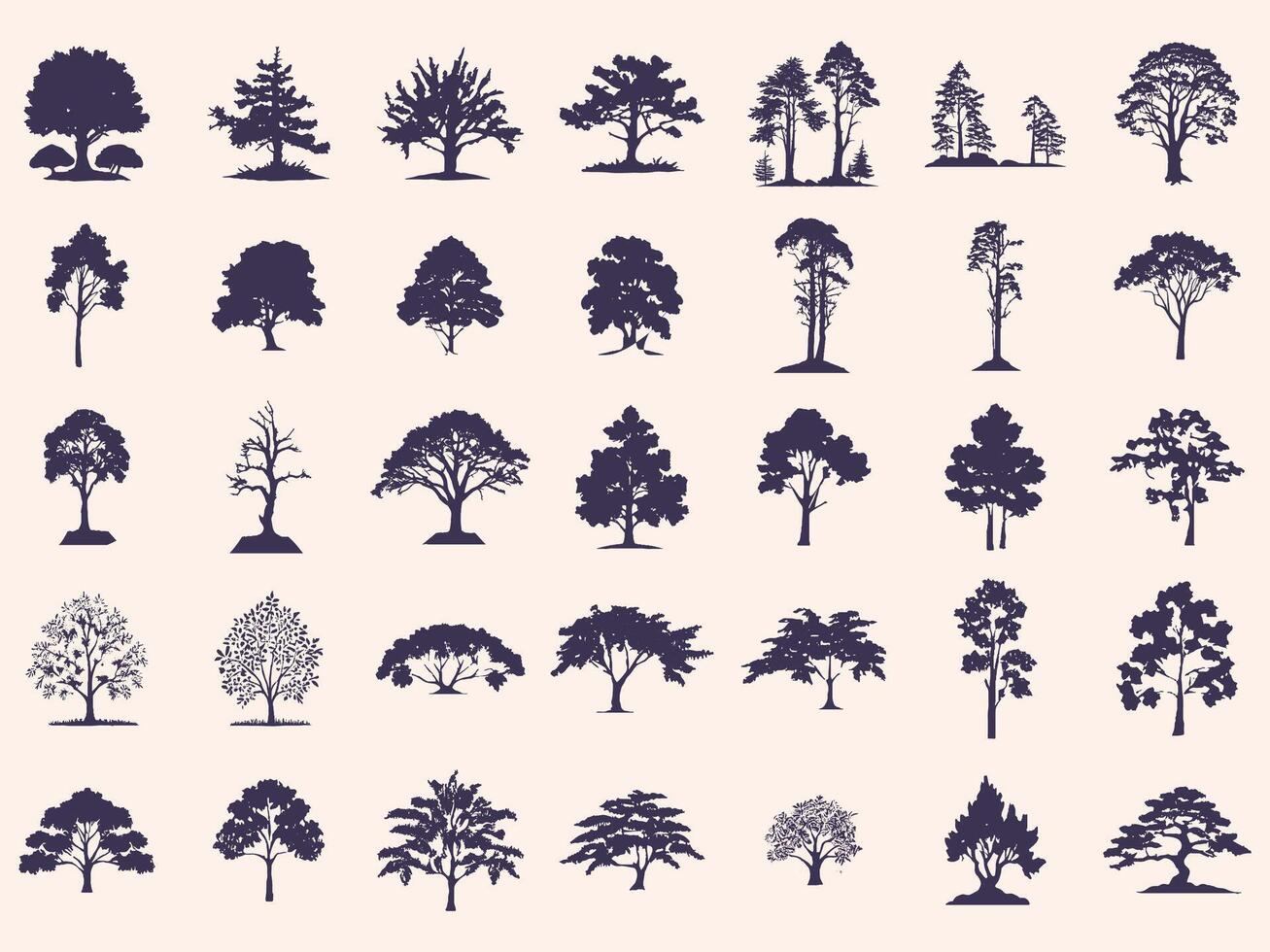 Tree Silhouettes Set vector