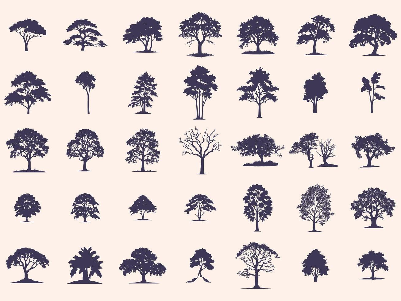 Tree Silhouettes Set vector