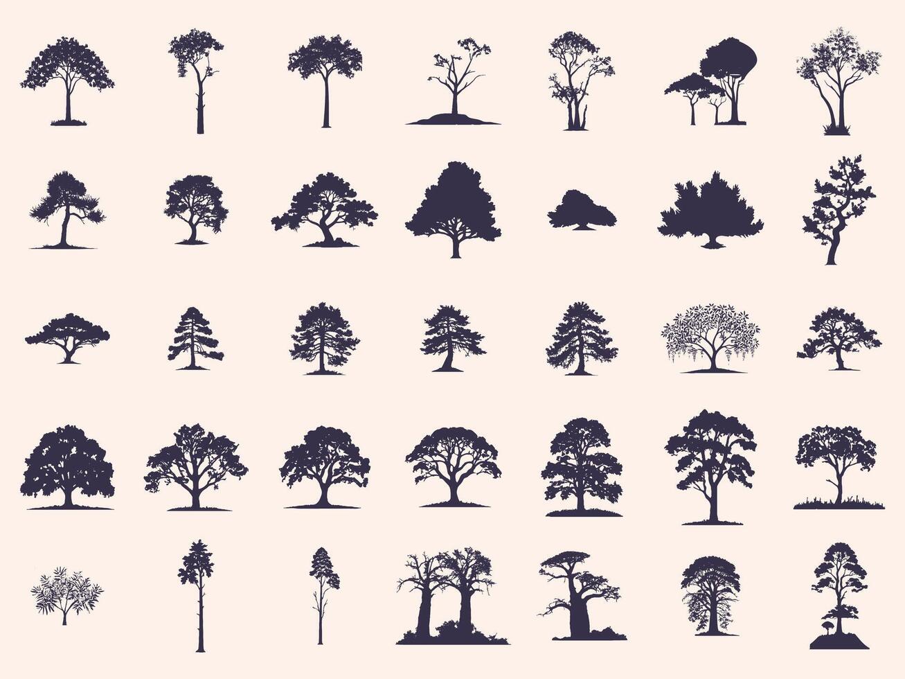 Tree Silhouettes Set vector