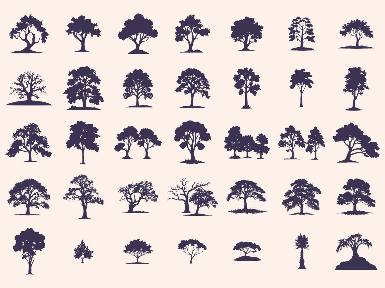 Tree Silhouettes Set vector
