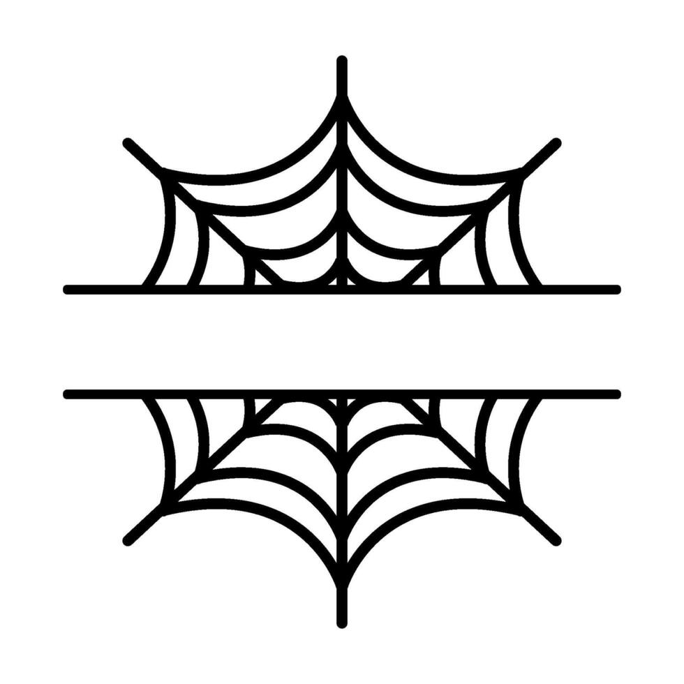 Spiderweb split name frame on white background vector
