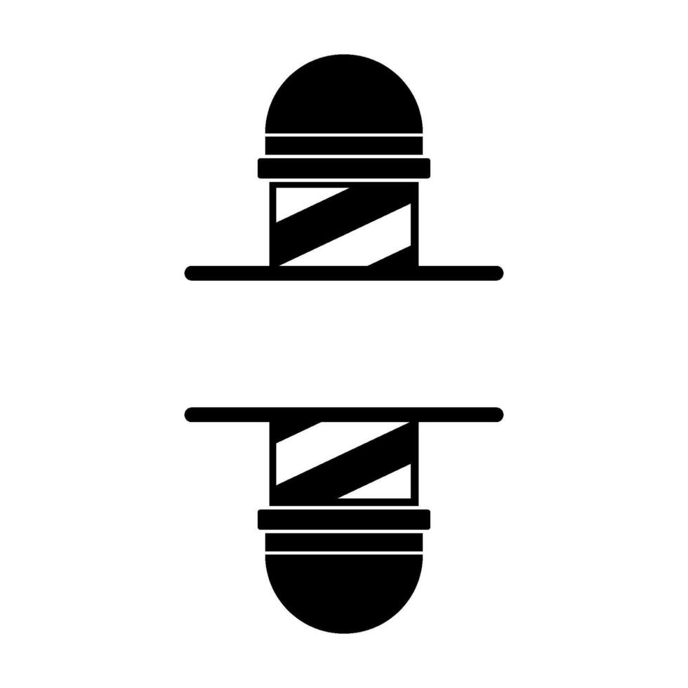 Barber pole monogram on white background vector