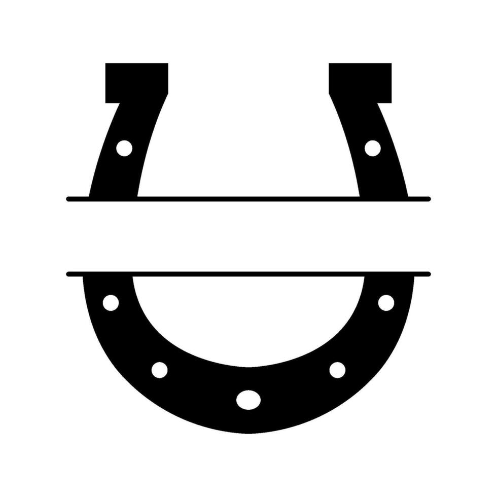 Horseshoe split name on white background vector