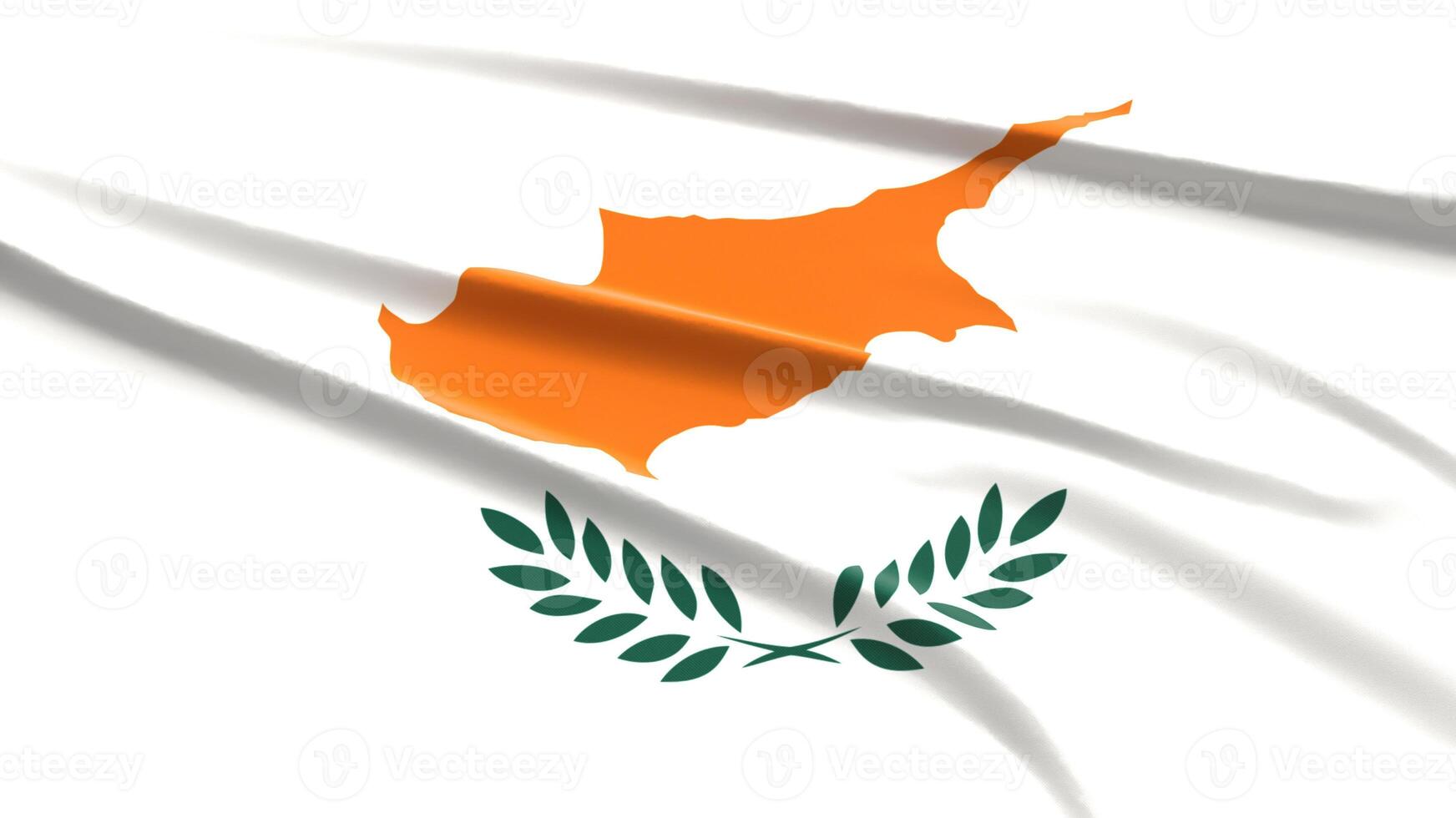 Cyprus Flag. Fabric textured Cypriot Flag. 3D Render Illustration. photo