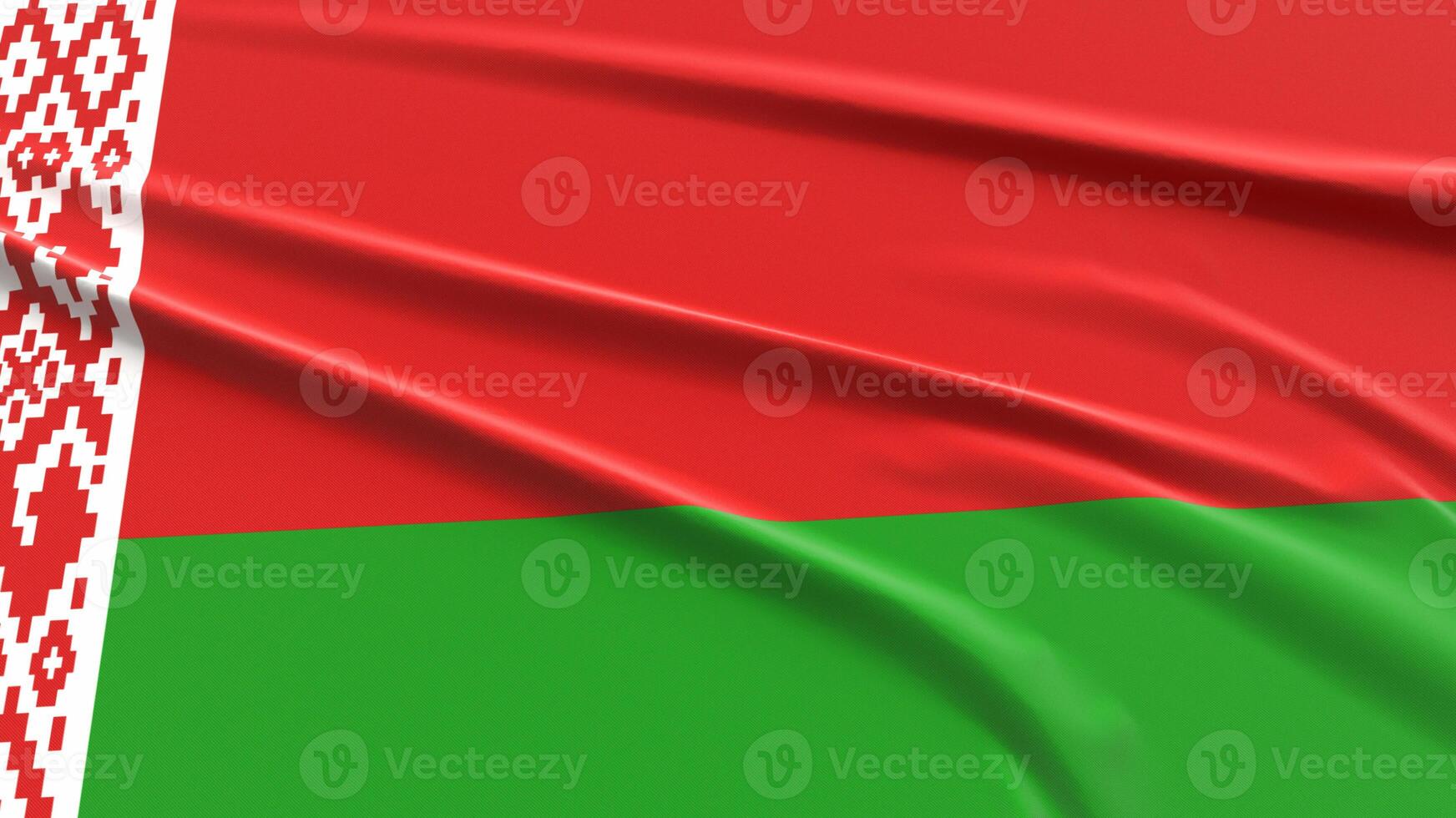 Belarus Flag. Fabric textured Belarus Flag. 3D Render Illustration. photo
