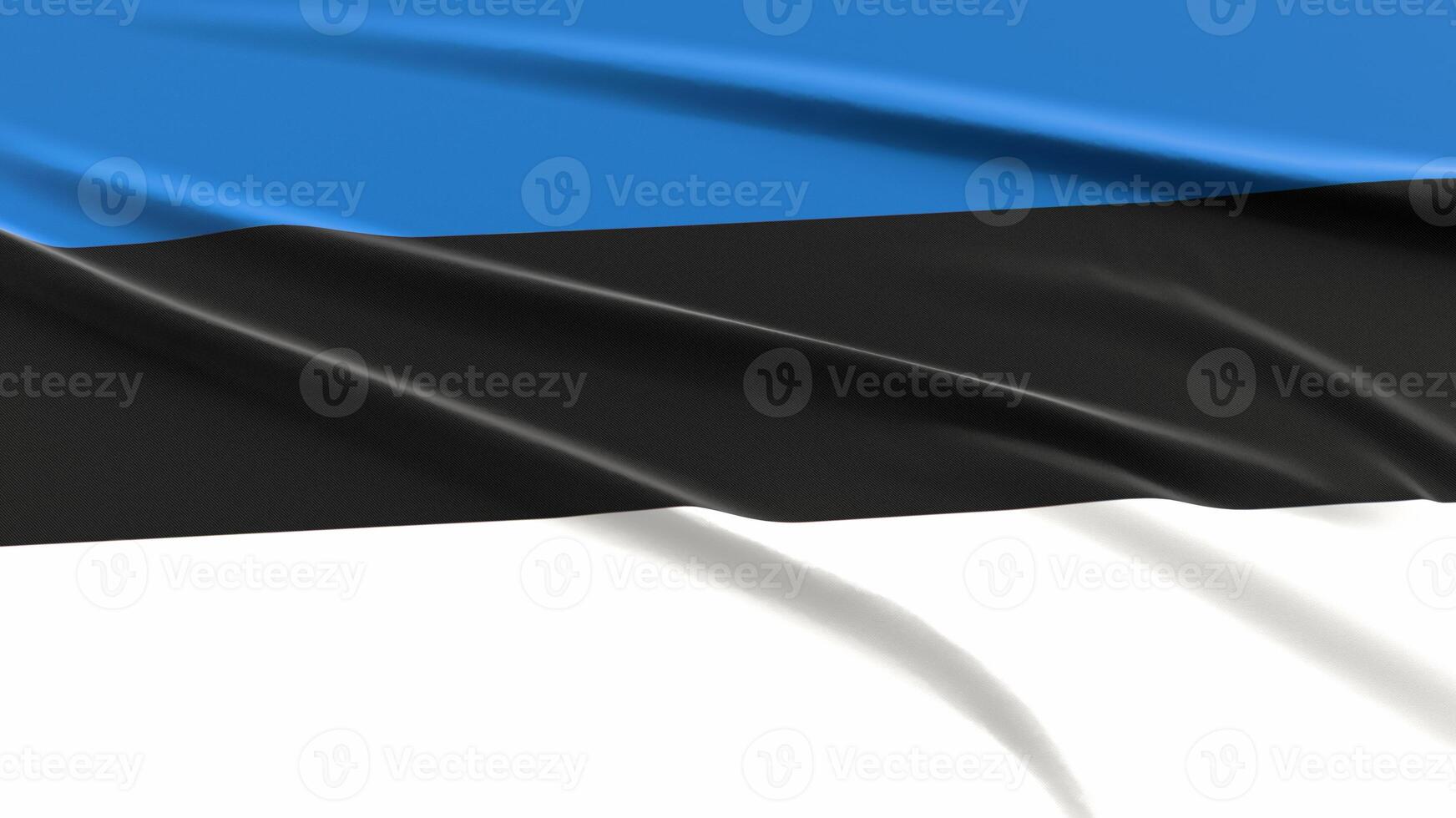 Estonia Flag. Fabric textured Estonian Flag. 3D Render Illustration. photo