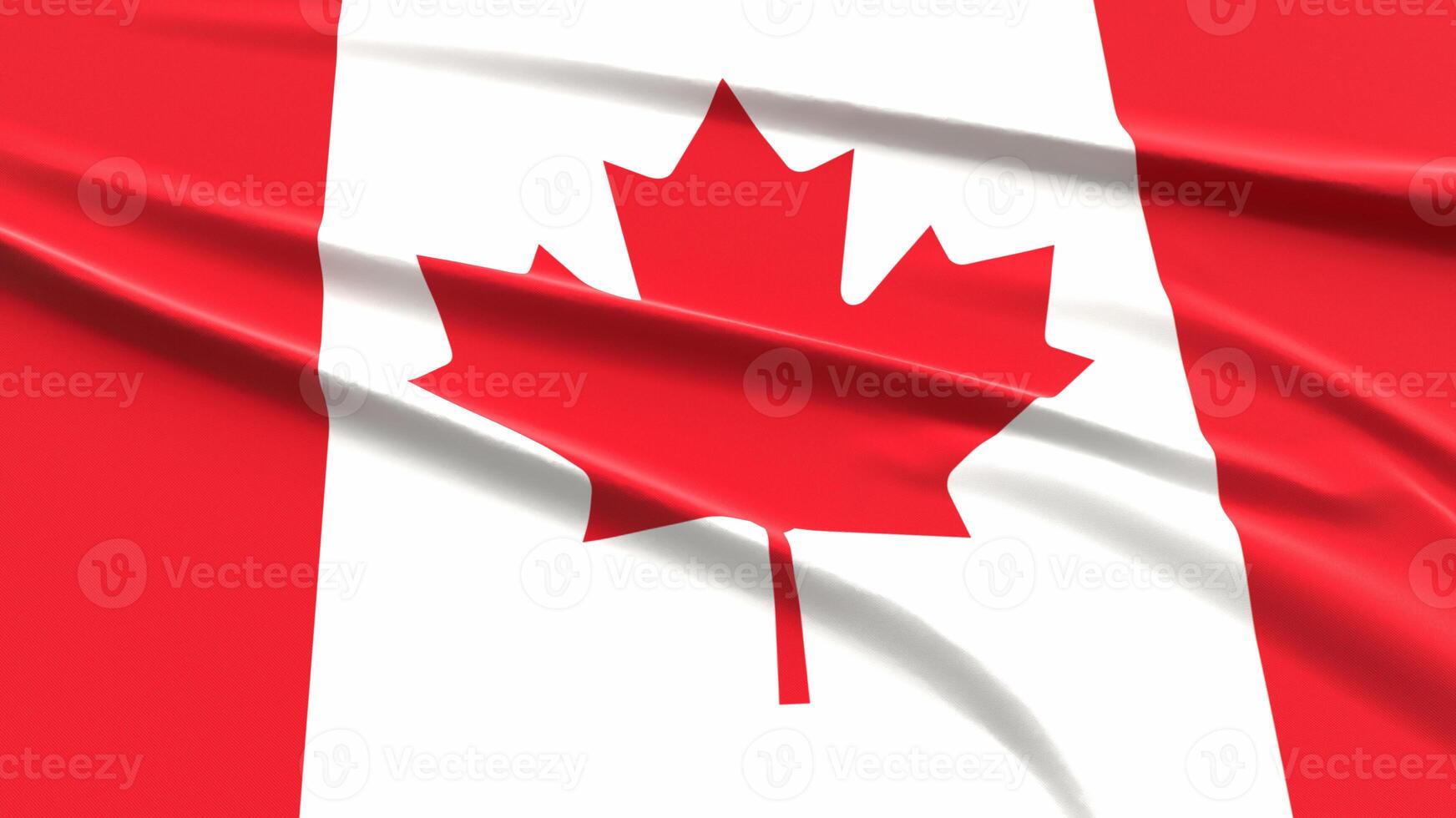 Canada Flag. Fabric textured Canadian Flag. 3D Render Illustration. photo