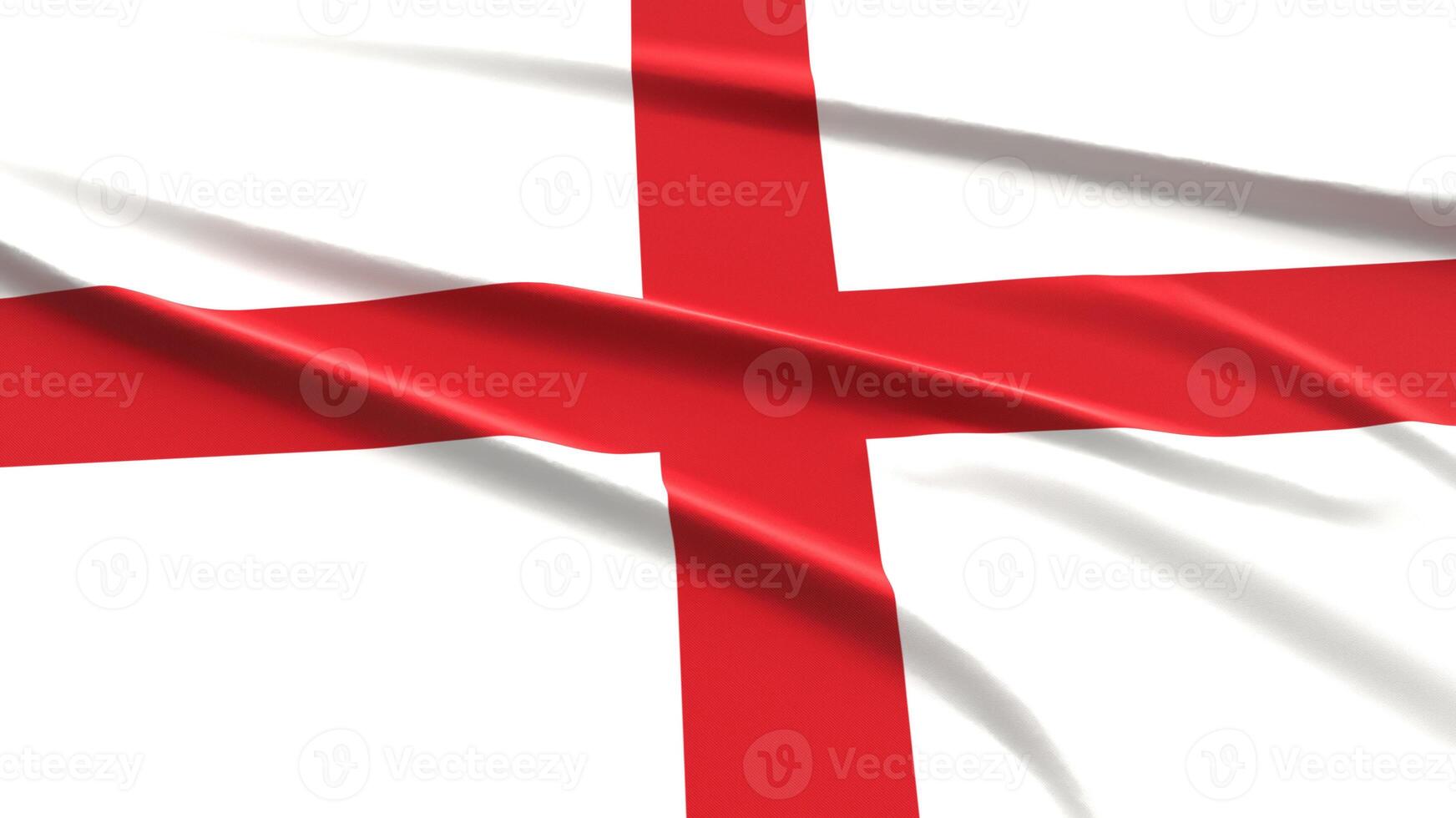 England Flag. Fabric textured English Flag. 3D Render Illustration. photo