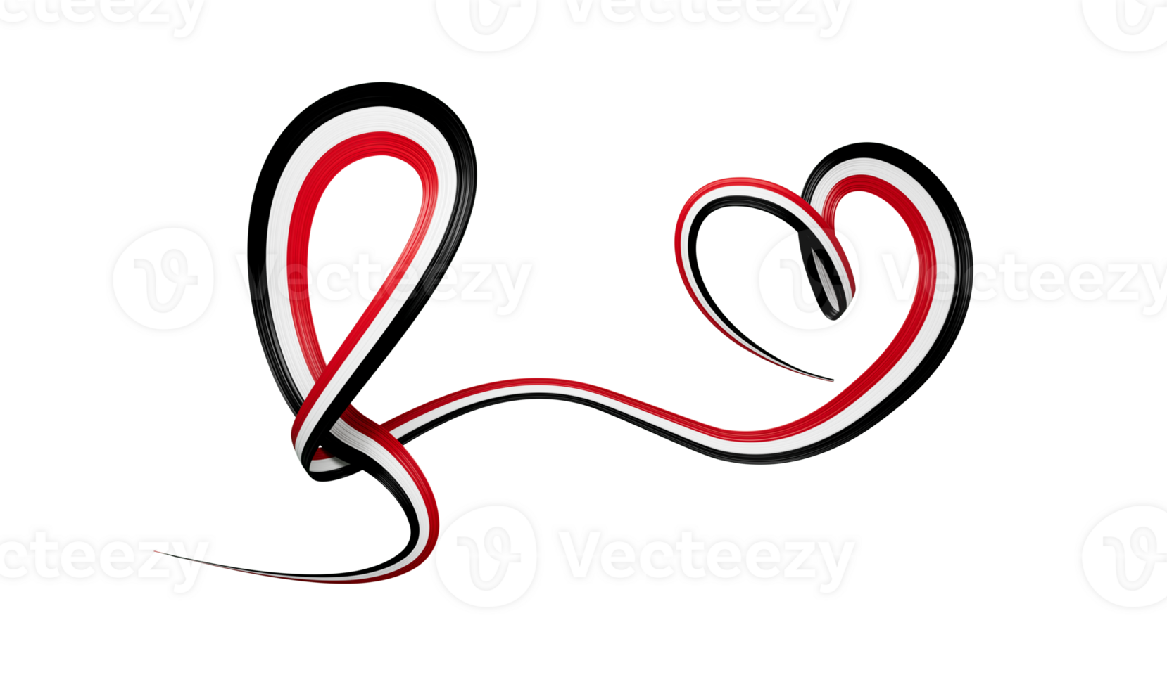 Syrian flag heart shaped ribbon. 3d illustration. png