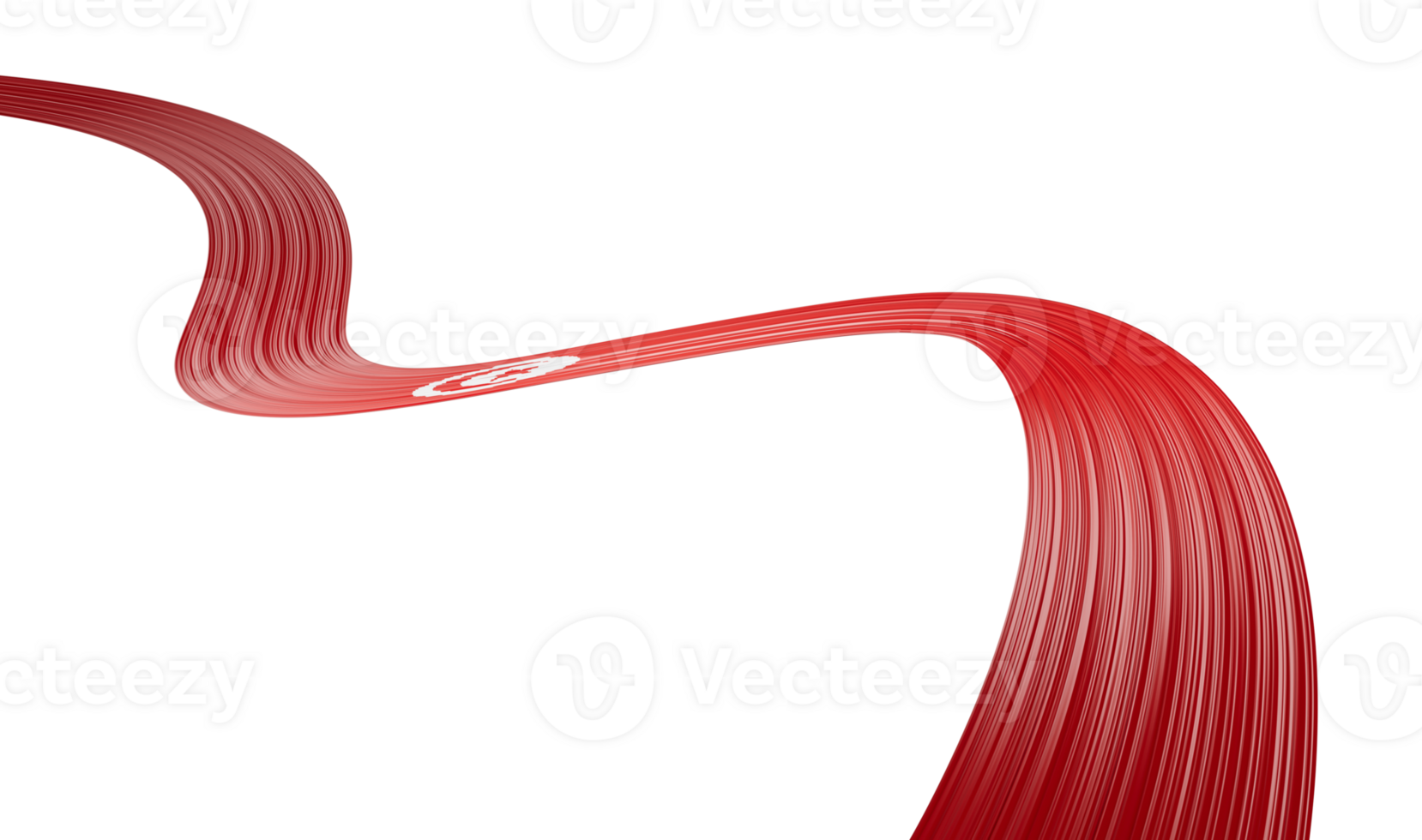 Abstract Flag of Tunisia with wavy ribbon 3d illustration png