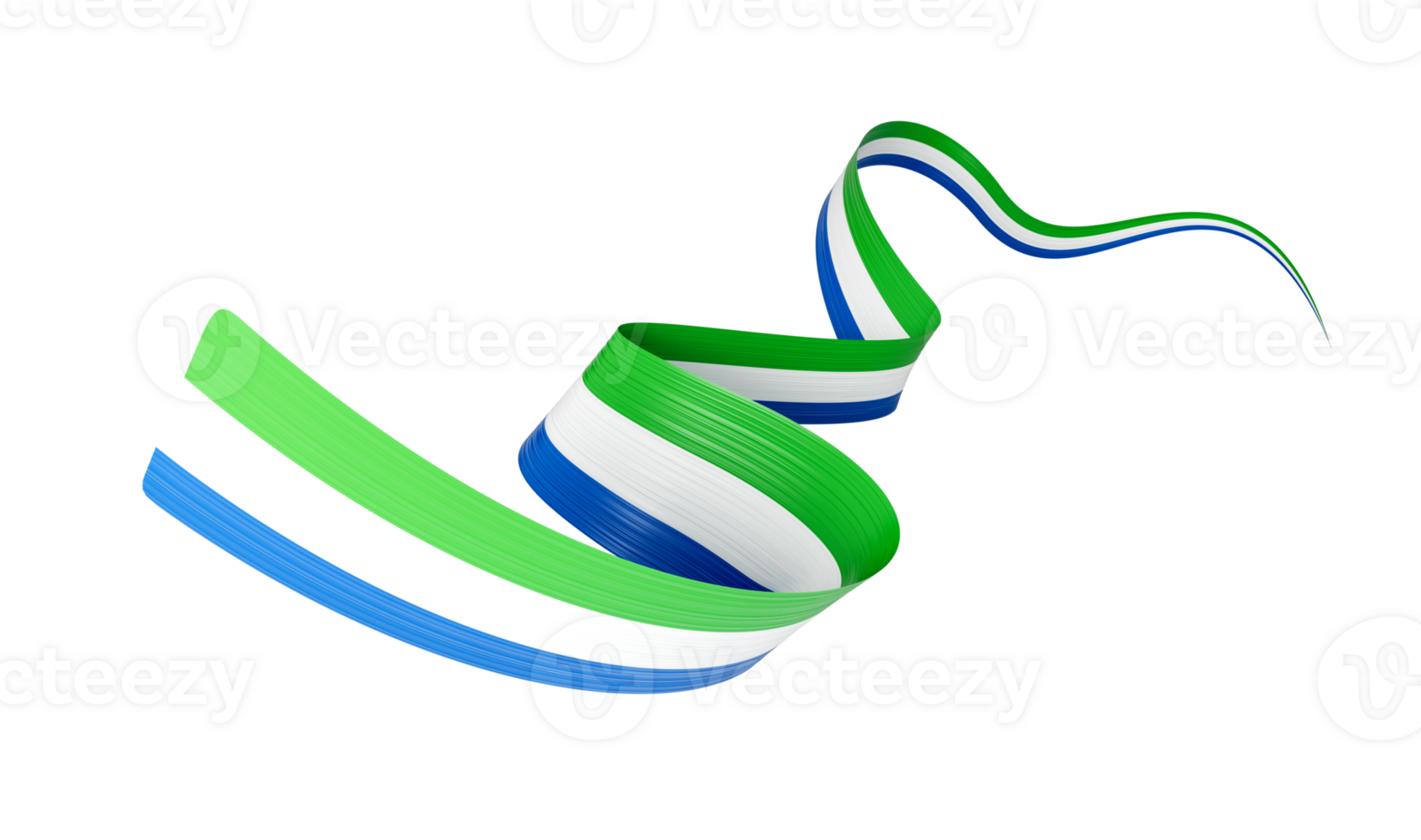 3d Flag Of Sierra Leone, 3d Shiny Waving Flag Ribbon, 3d illustration png