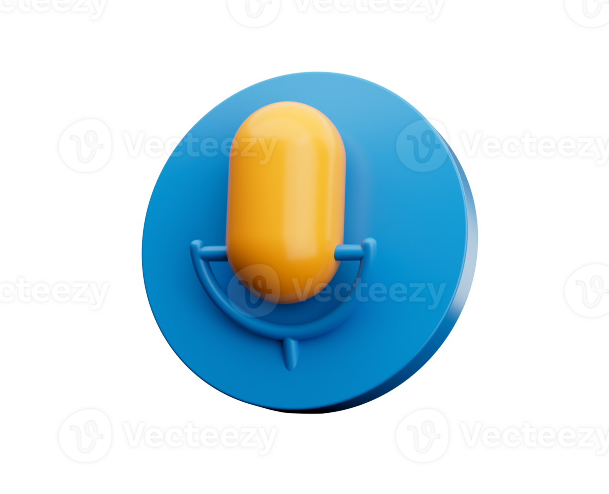 Microphone 3d modern style . Realistic icon. 3d illustration png