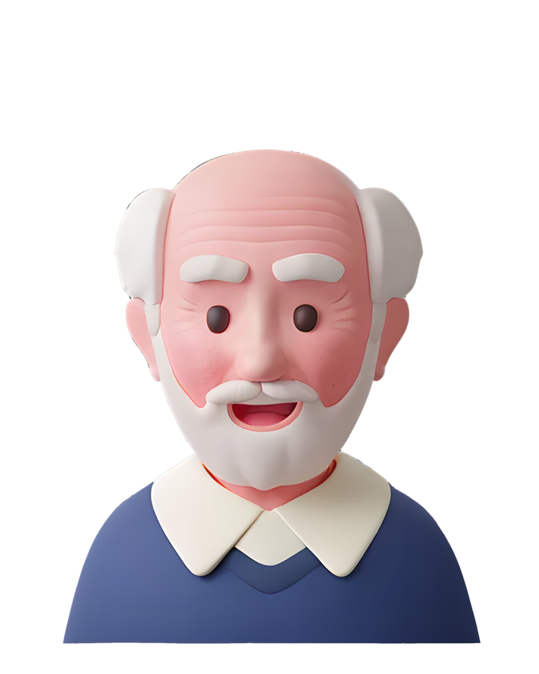3D Illustration old man png