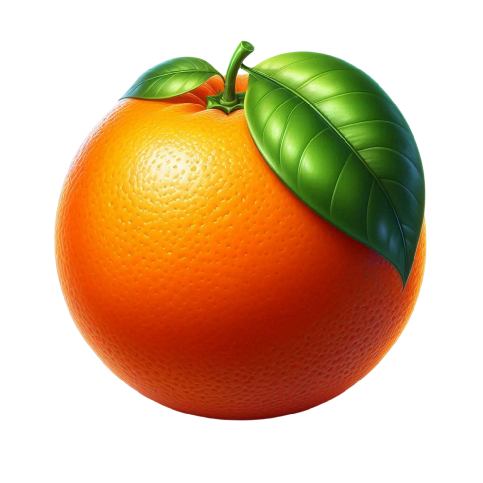 Generated Ai Orange fruit with leaf png