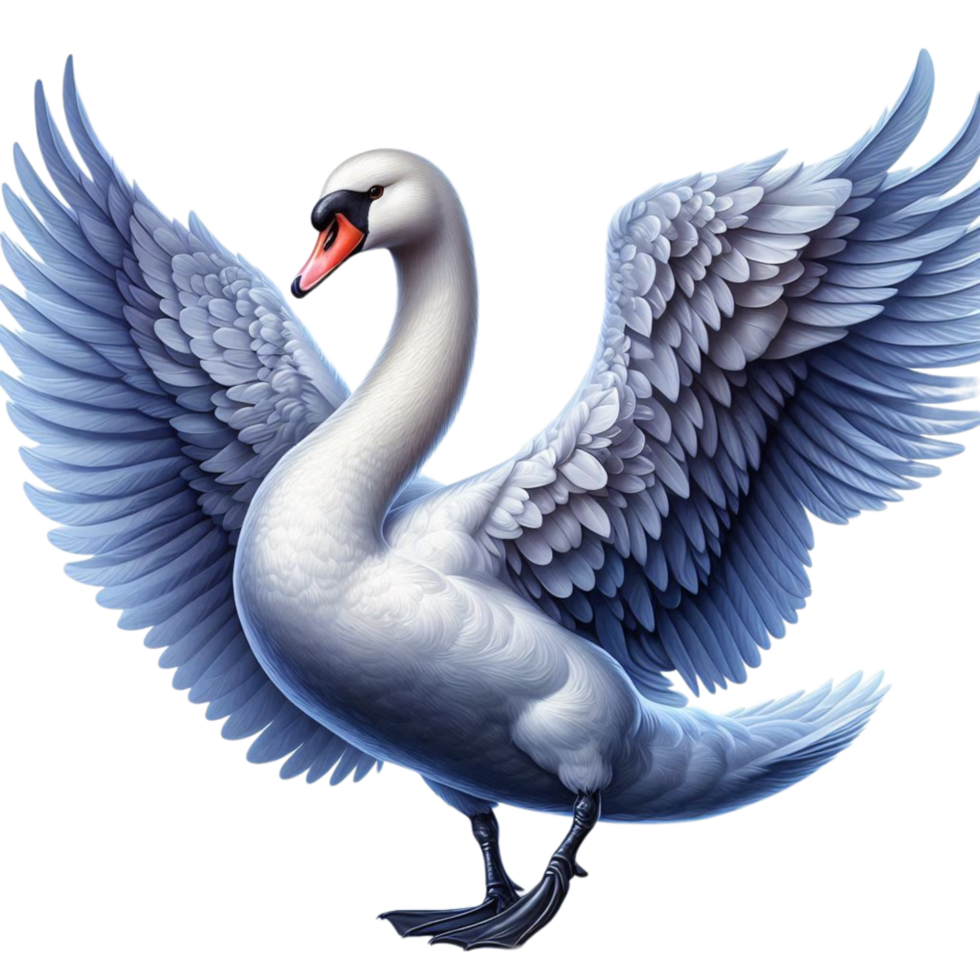 Generated Ai Swan flying png