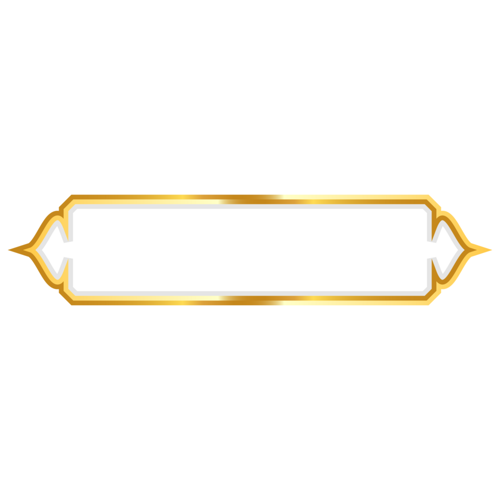 Luxury golden set arabic islamic banner title frame text box in transparent background png