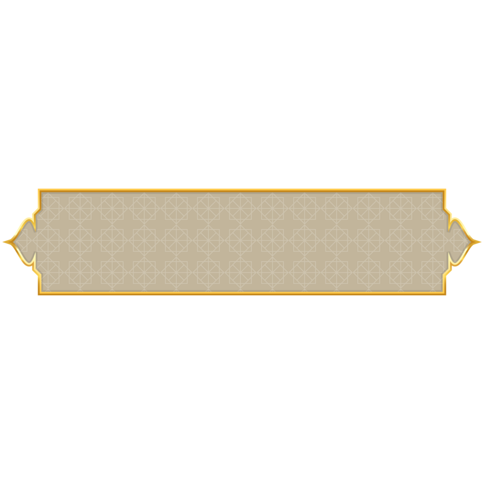 Luxury white golden set arabic islamic banner title frame text box in transparent background png