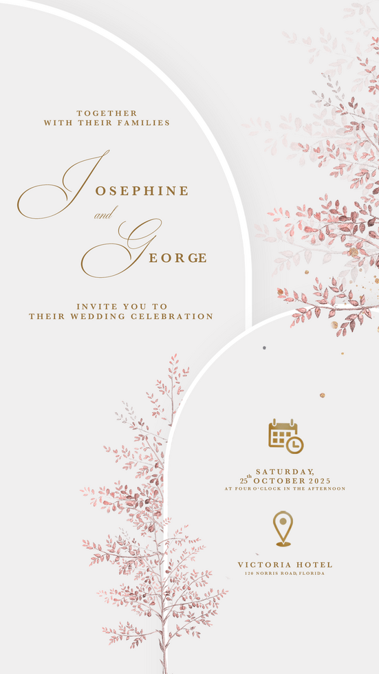 Digital Wedding Invitation Template with Geometric Shape psd